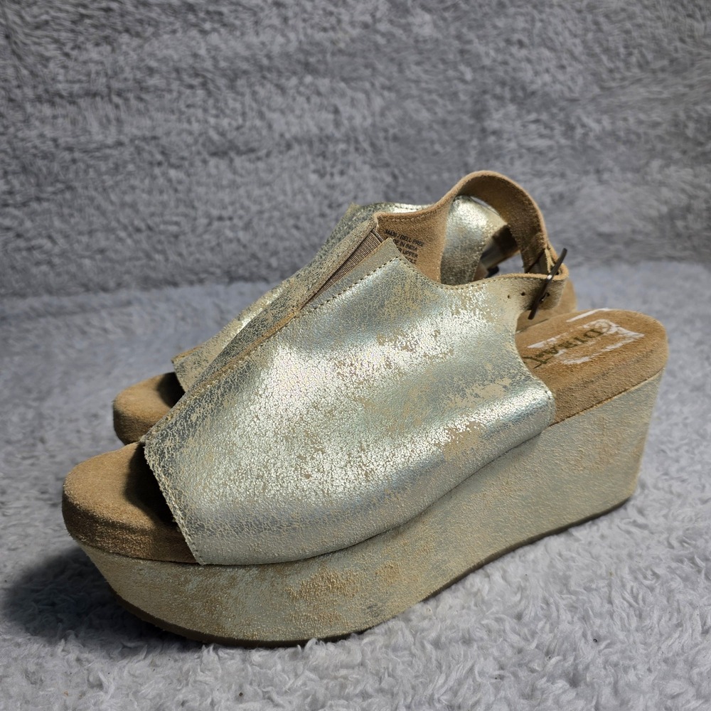 Metallic Silver Wedge Sandals - Women